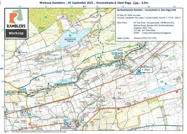 OS Map of the route